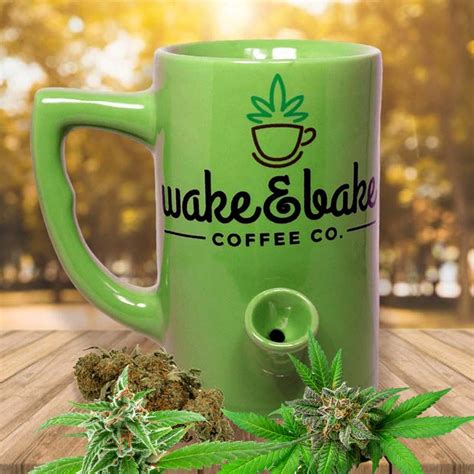 Leafy Green Wake And Bake Mug In Funny Stoner Ts
