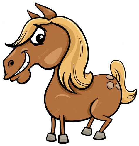 Premium Vector Cartoon Horse Or Pony Farm Animal Character