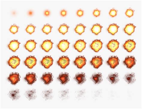 Explosion File Sprite Sheet Explosion Sprite Sheet Png Transparent