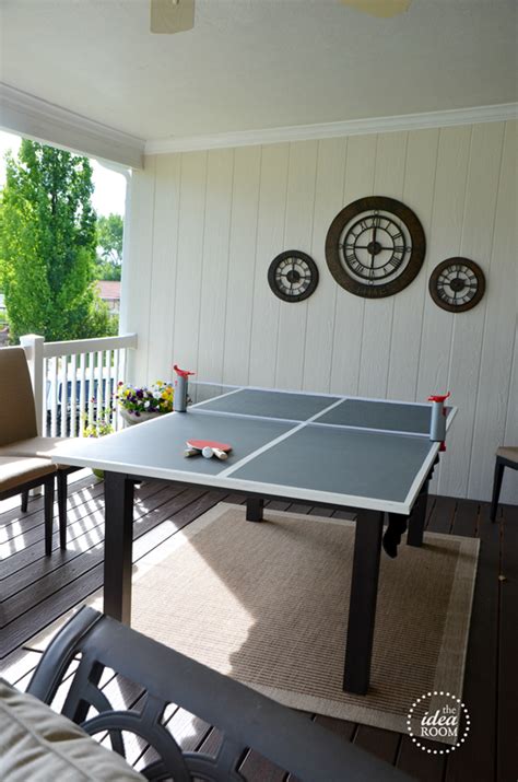 Lay the ends together to form the sides of a rectangle. DIY Ping Pong Table - The Idea Room