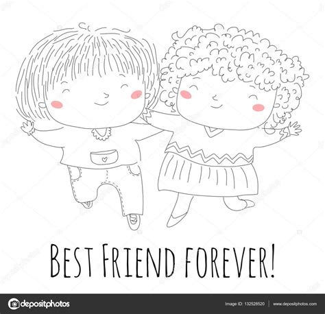 Two Best Friend Girls Two Best Friends Girls — Stock Vector © Y