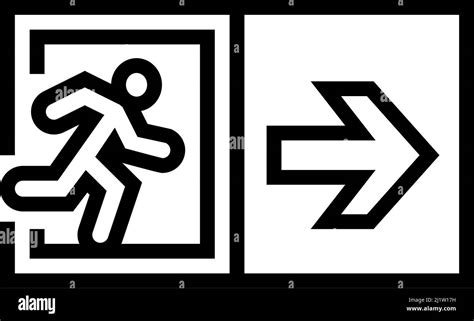 Emergency Exit Line Icon Vector Illustration Stock Vector Image And Art