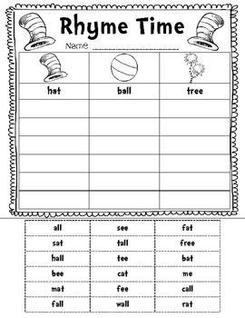 If you would like to see more worksheets like this, go to primaryleap.co.uk. Rhyme Time Sort {Silly World} {FREEBIE} | Dr seuss ...