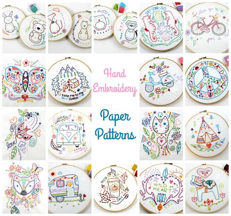 Paper Embroidery Patterns Hand Embroidery Patterns Woodland