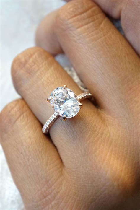 Carat Oval Lab Created Diamond Engagement Ring With Halo 60 Off