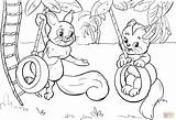 Coloring Swing Tire Cat Squirrel Swinging Printable 1300px 58kb 1905 sketch template