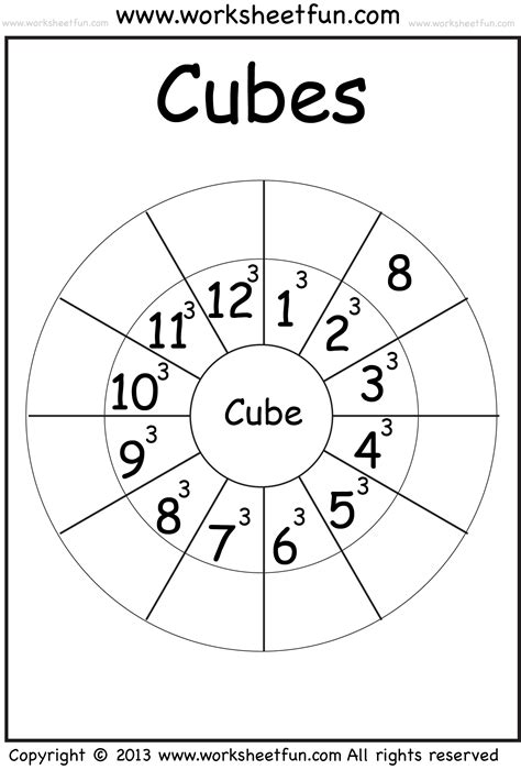 Cubed Numbers Worksheet