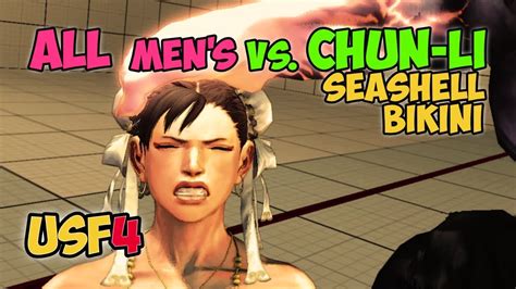 Usf 4 Pc All Street Fighter Mens Vs Chun Li Seashell Bikini Chun Li Epic Fail Youtube