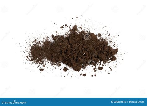 Fertilized Dry Dirt Isolated Dried Ground Manure Soil Stock Photo