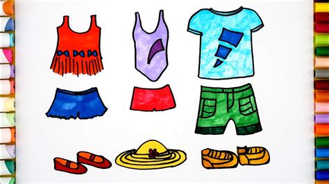 How To Draw Clothes Easy Step By Step Coloring Lessons For Kids Youtube