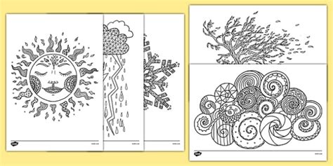 Weather-Themed Mindfulness Coloring Sheets (Teacher-Made)