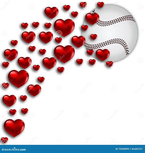 Baseball Mit Herzen Vektor Abbildung Illustration Von Feiern 73550099