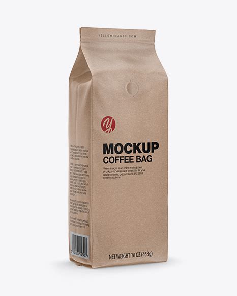 250g 8oz 1/2lb kraft paper stand up zipper pouches coffee bags coffee pouches with valve (pack of 50) 4.6 out of 5 stars 143. Kraft Coffee Bag with Valve Mockup - Half Side View in Bag ...