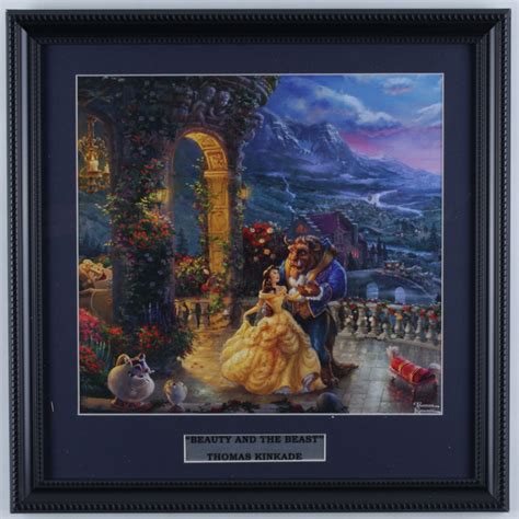 Thomas Kinkade Walt Disneys Beauty And The Beast 16x16 Custom Framed
