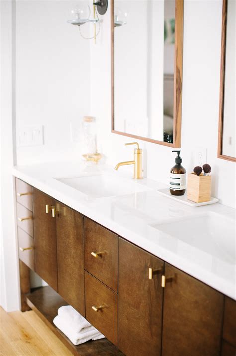 Bathroom vanity storage ideas image source. Custom mid-century modern wood bathroom vanity designed by ...