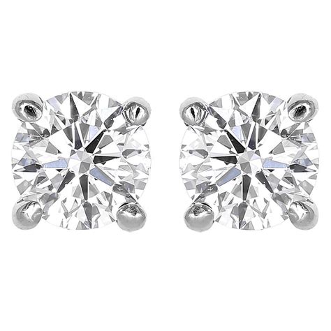 6 04 Carats GIA Cert Round Brilliant Cut Diamond Gold Stud Earrings At