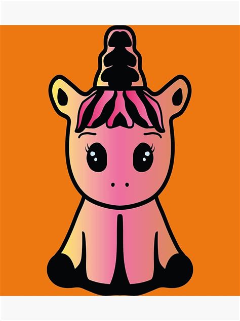Cute Unicorn Pink Unicorn Poster By Goldcollection Redbubble
