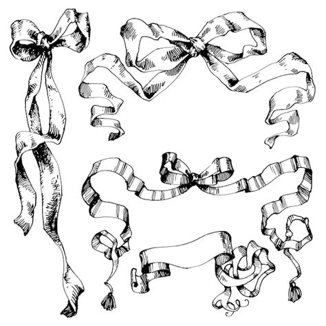 Premium Vector Decorative Swirls Or Scrolls Vintage Bows Ribbons