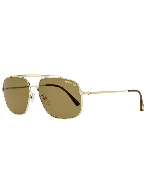 Tom Ford Tom Ford Rectangular Sunglasses Tf561k 28j Goldhavana 61mm
