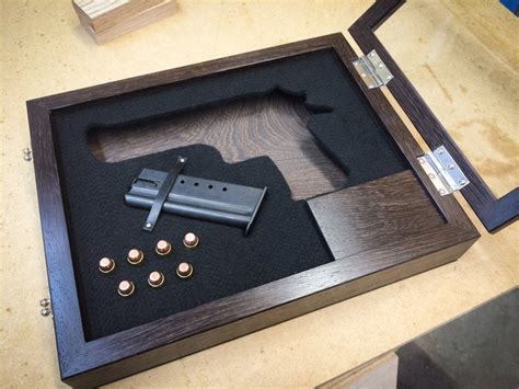 Handmade Exotic Wood Pistol Gun Display Case Chameleon Woodcrafting