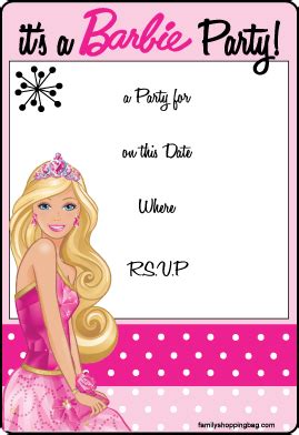 Barbie themed invitation is very simple and not complicated to make. http://www.familyshoppingbag.com/barbie_printables.htm ...