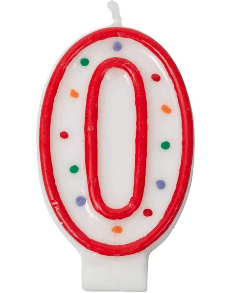 Polka Dot Number Birthday Candle Cake Topper 0 Candle Number 0