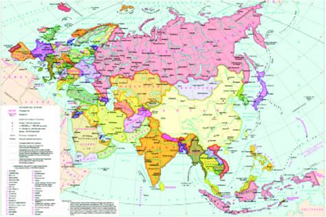 Eurasia Political Map With Countries And Borders Comb