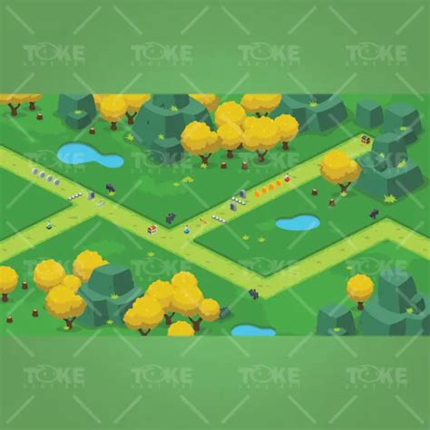 Isometric Forest Tileset 2d Game Platformer Level Set Tokegameart
