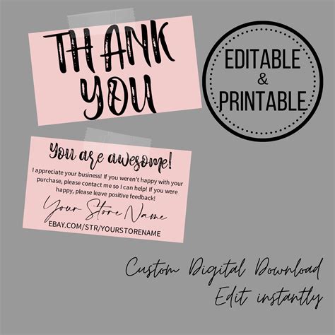 Customizable Thank You Business Cards Choose Any Color