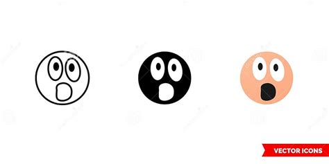Mind Boggled Emotion Icon Of 3 Types Color Black And White Outline