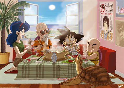 You need to fight nappa and the krillin, both are simple after you tell krillin and the others about goku returning for the world tournament, this substory. Turtle School at Lunch - Dragon Ball Fan Art (34985893 ...
