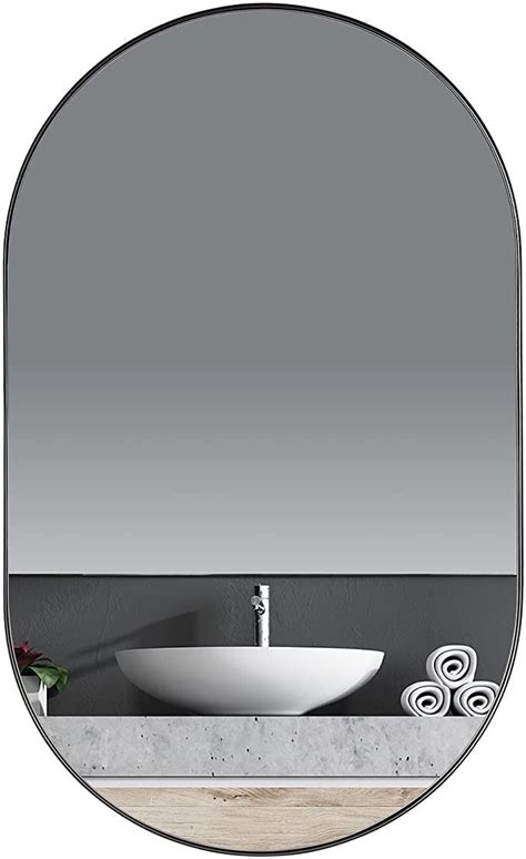 Andy Star Black Oval Mirror 20x33 Oval Black Mirror Stainless Steel