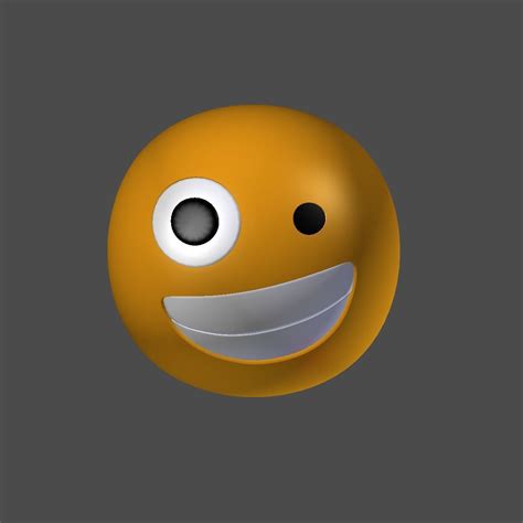3d Model Emoji Zany Face Vr Ar Low Poly Cgtrader