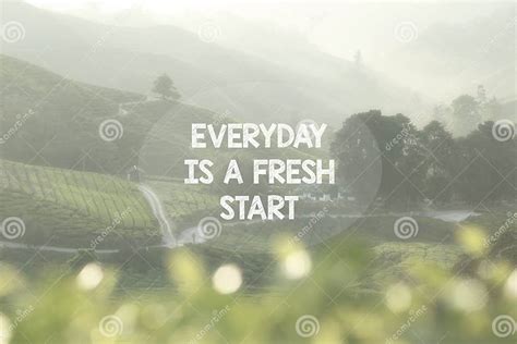 Life Inspirational Quotes Everyday Is A Fresh Start Stock Image