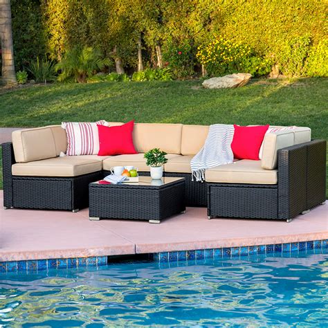 Best Choice Products Sky1926 Bcp 7pc Outdoor Patio Garden Wicker
