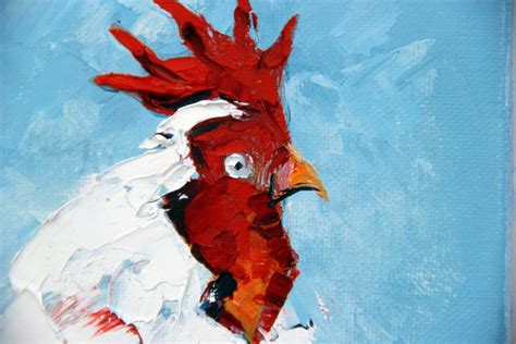 Righteous Rooster By Lisa Elley Palette Knife Painting In Oil