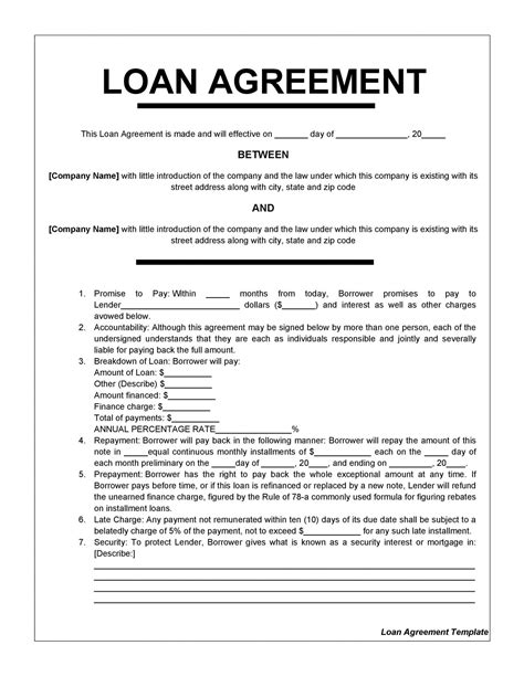 Editable 40 Free Loan Agreement Templates Word And Pdf Templatelab