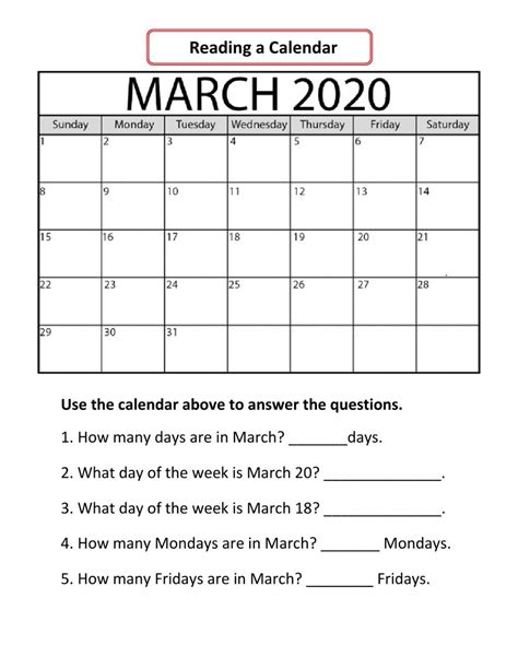 Https://tommynaija.com/worksheet/reading A Calendar Worksheet