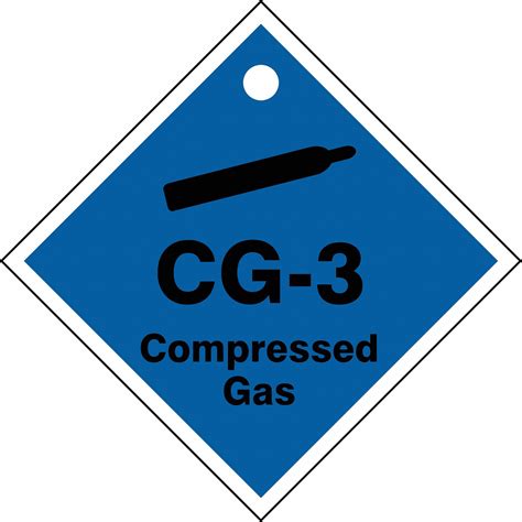 Energy Source ID Tag Plastic CG 3 Compressed Gas 2 1 2 X 2 1 2 1
