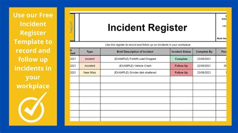 Free Incident Register Template Work Safety Qld
