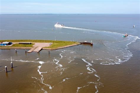 Aerial From The Boat To The Island Schiermonnikoog In Friesland The