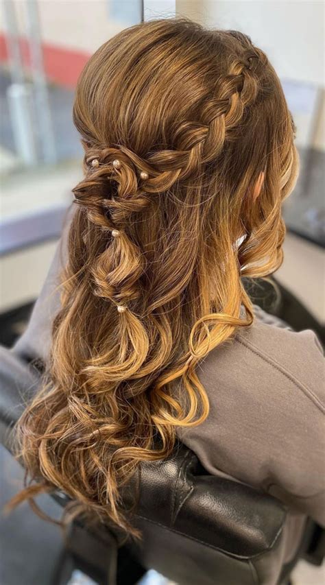 35 Best Prom Hairstyles For 2022 Crown Braid Half Up Pull Through