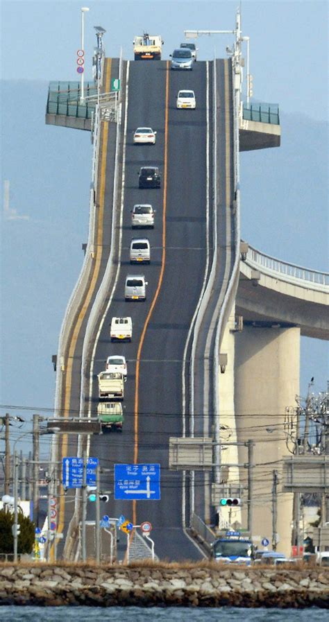 Eshima Ohashi Bridge A Tall Bridge In Western Japan That Resembles A