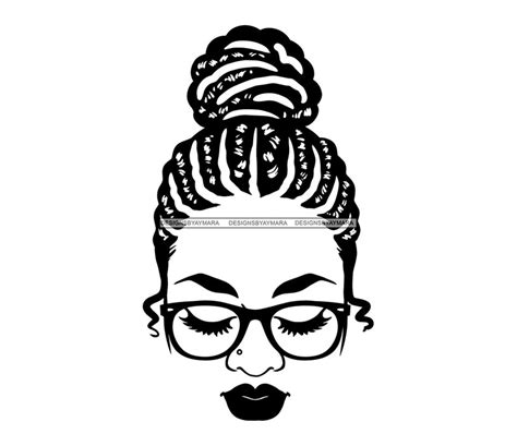 afro woman svg glasses afro puff bun melanin nubian hipster etsy