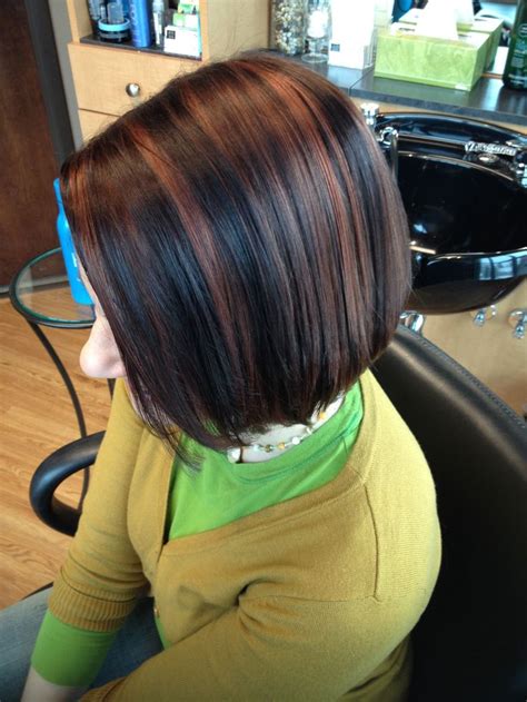 The color blends in nicely styled in wavy looks. Copper highlights dark brown hair | Hair and Makeup ...