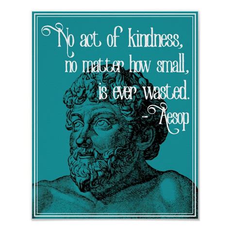 Kindness Inspirational Aesop Quote Poster Aesop Quote