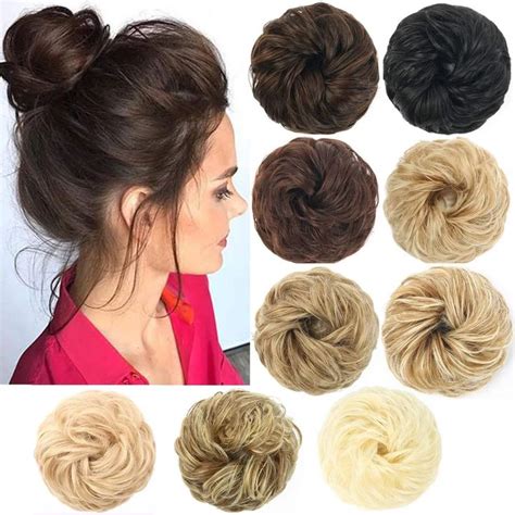 Human Hair Look And Feel Curly Messy Bun Chignon Extensions Etsy