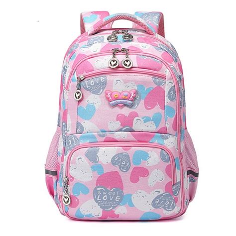 Girls Pink Backpacks For School Lightweight Large Capacity Kids Book