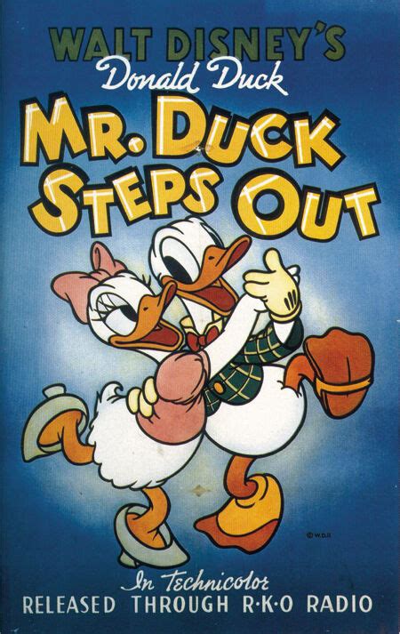 Mr Donald Duck Steps Out Disney Vintage Cartoon Poster
