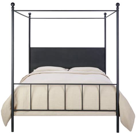 Sleep soundly in modern beds. Home Decorators Collection Cove Matte Black Queen Canopy ...